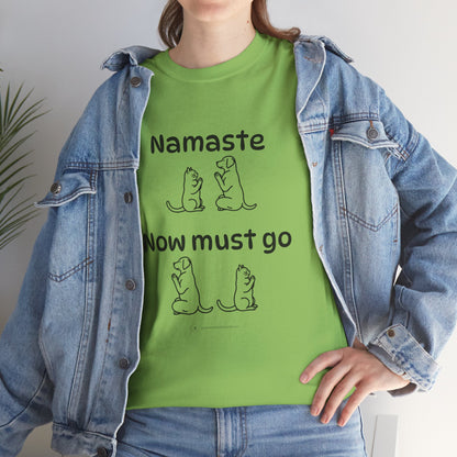 Namaste Pilates Meditation Cat and Dog Zen T Shirt | Namaste Now Must Go Animal Yoga Lover Unisex Heavy Cotton Pet T Shirt for Gift