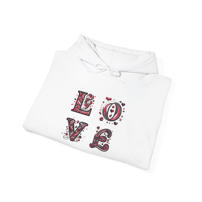 Vintage Love Unisex Hoodie, Cozy Sweatshirt for Couples, Valentine's Day Gift, Cute Casual Hoodie, Graphic Hoodie