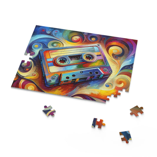 Colorful Retro Cassette Puzzle, Fun Gift for Music Lovers, 120-500 Piece Jigsaw Game for Family Game Night, Vintage Aesthetic