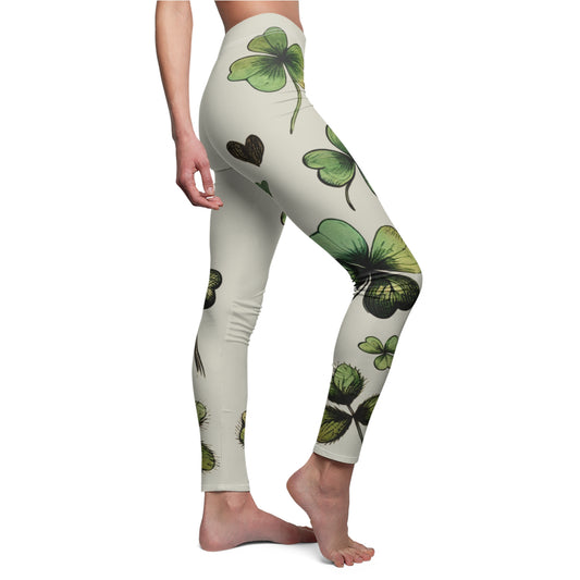 Shamrock Print Leggings for Women, St. Patrick's Day, Casual Wear, Yoga Pants, Gift for Her