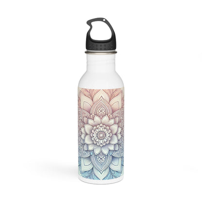 Meditative Floral Stainless Steel Water Bottle, Eco-Friendly Hydration, Gift for Yoga Lovers, Travel Companion, Reusable Water Bottle