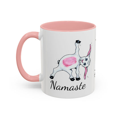Accent Coffee Mug (11, 15oz), Yoga goat mug, goat yoga mug, funny mug, gift for mom, gift for her, yoga gift mug