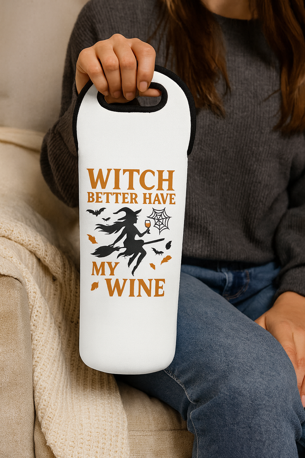 Witch Better Have My Wine Tote Bag - Funny Halloween Wine Carrier | Reusable Gift Bag