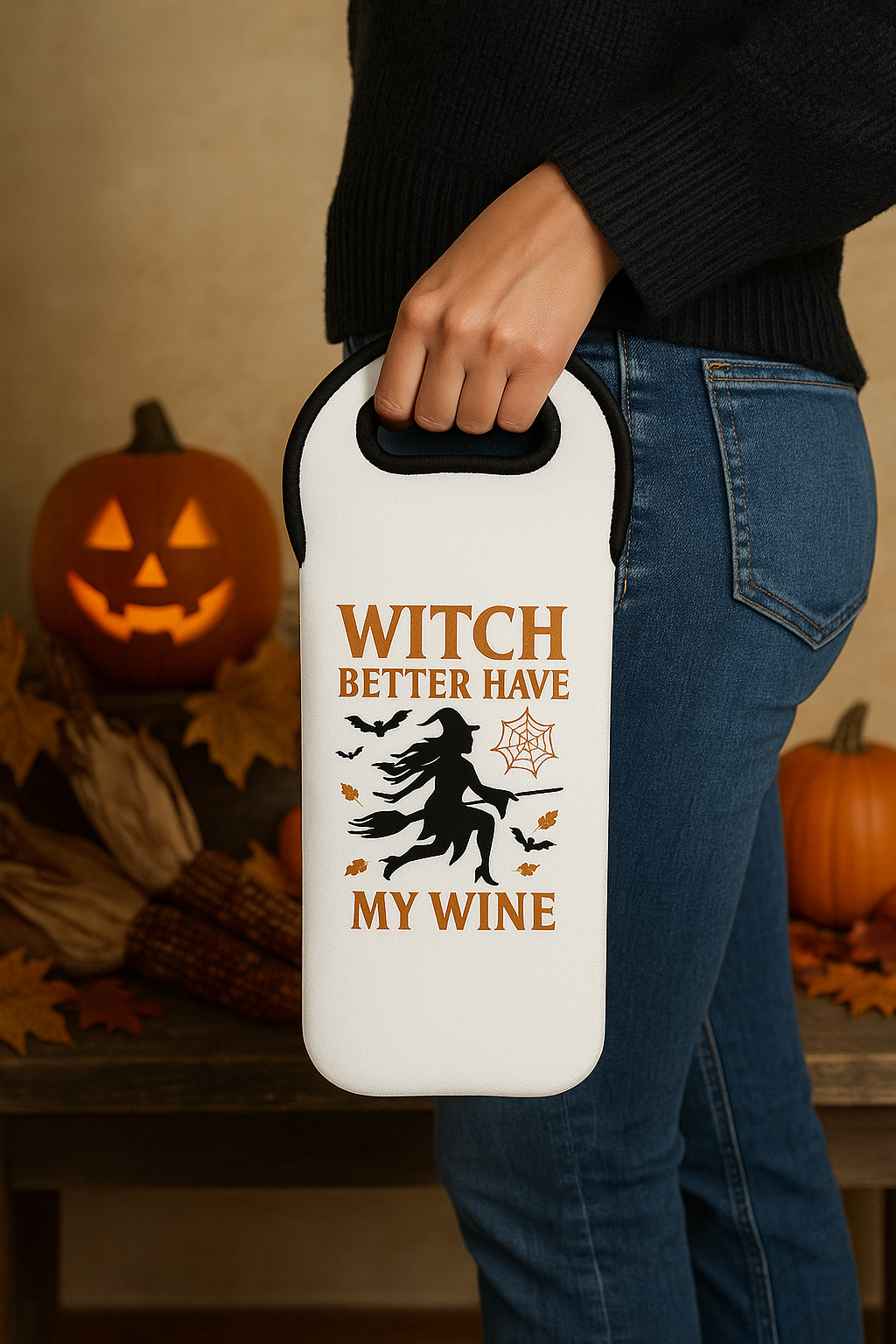 Witch Better Have My Wine Tote Bag - Funny Halloween Wine Carrier | Reusable Gift Bag