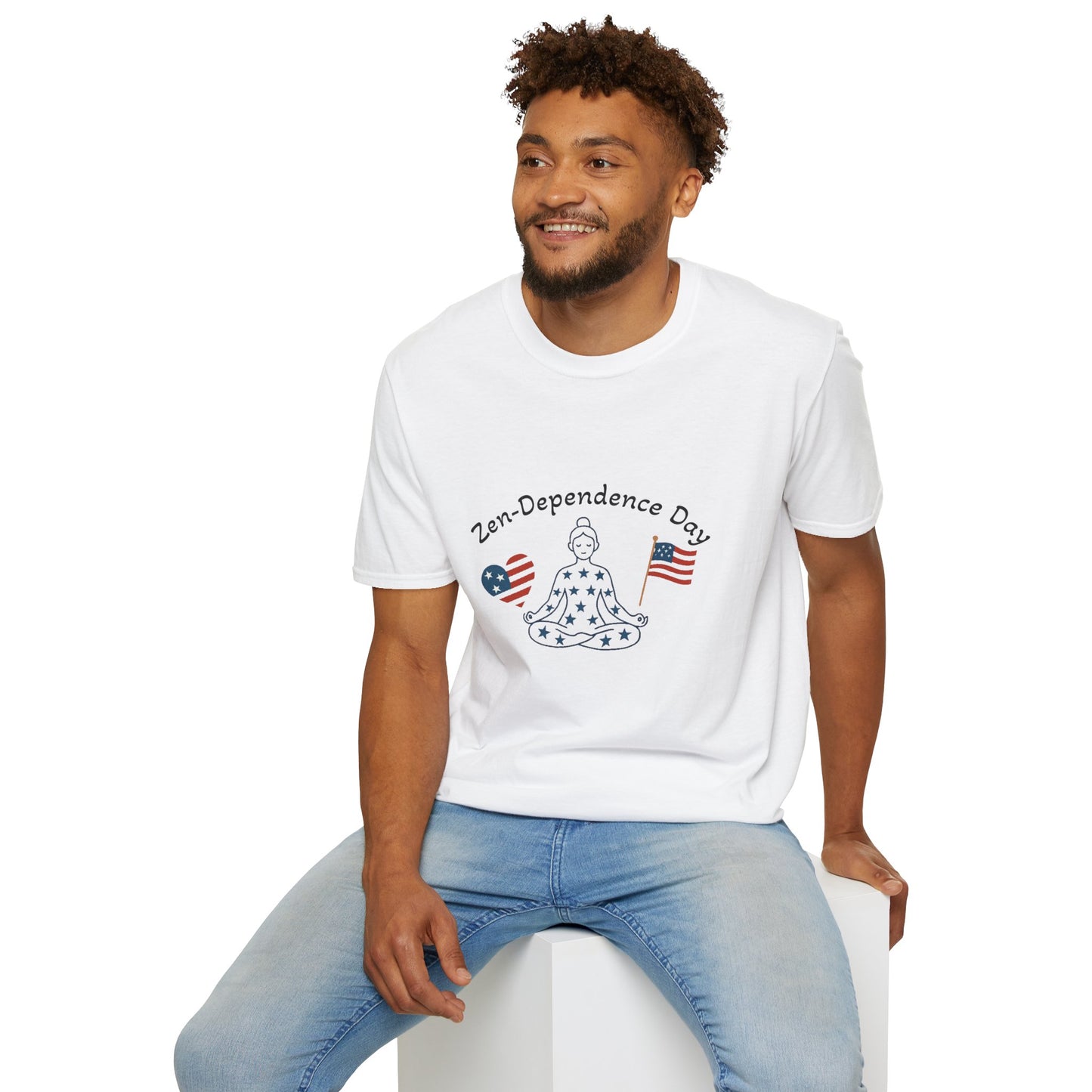 Relaxed Zen T-Shirt for Independence Day Celebration, Unisex Tee, Mindfulness Apparel, July 4th Gift, Comfortable Casual Wear