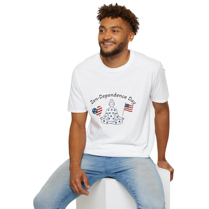 Relaxed Zen T-Shirt for Independence Day Celebration, Unisex Tee, Mindfulness Apparel, July 4th Gift, Comfortable Casual Wear