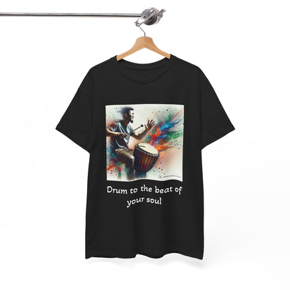 Artistic Drummer Unisex Heavy Cotton Tee -Gift for Musicians, Concert T-Shirt, Art Lovers, Gifts, Festivals, Summer Vibes, gift for him