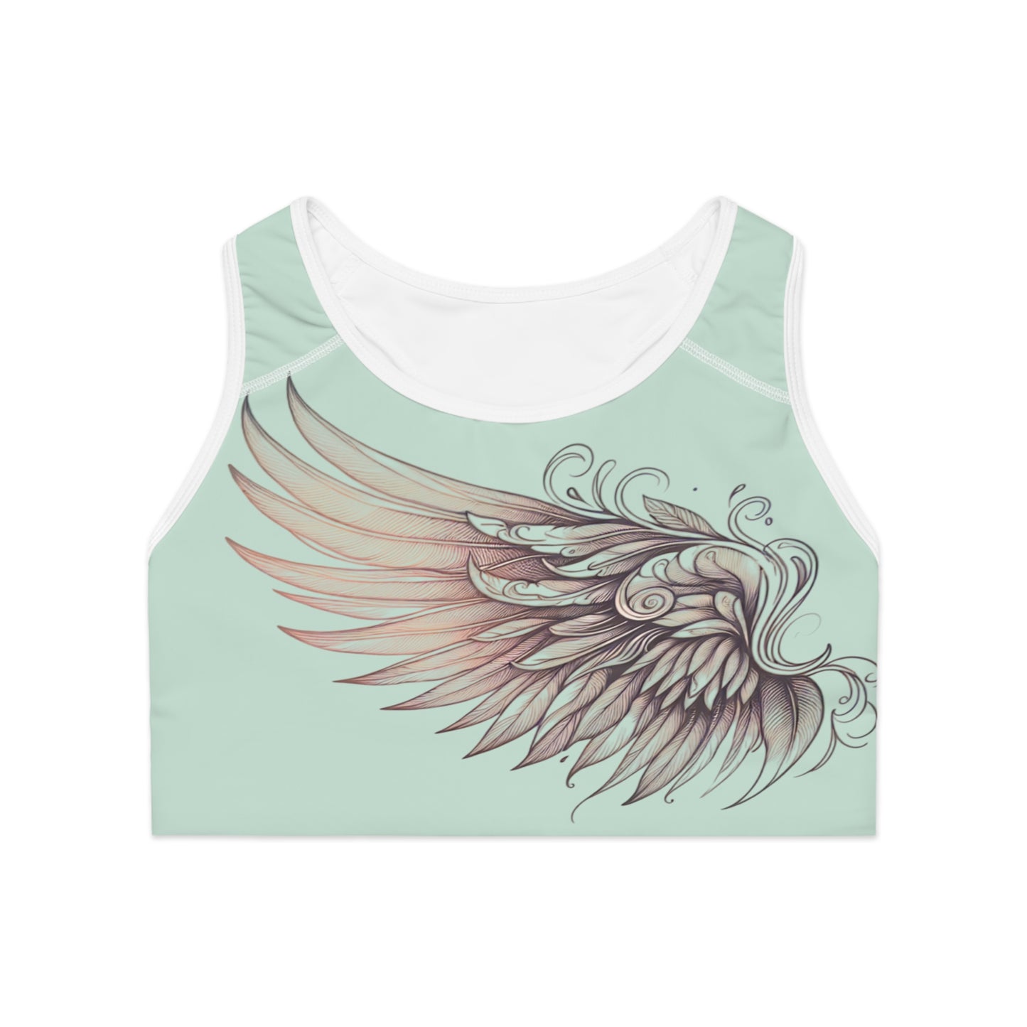 Elegant Winged Sports Bra - Fitness Apparel, Workout Gear, Activewear, Gift for Her, Gym Apparel