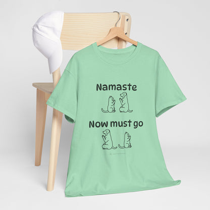 Namaste Pilates Meditation Cat and Dog Zen T Shirt | Namaste Now Must Go Animal Yoga Lover Unisex Heavy Cotton Pet T Shirt for Gift