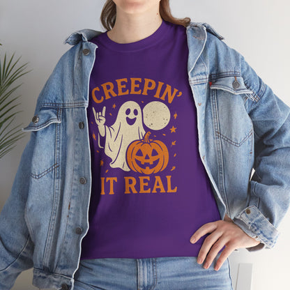 Halloween Ghost and Pumpkin T-Shirt - Unisex Spooky Graphic Tee | Fall Costume Shirt