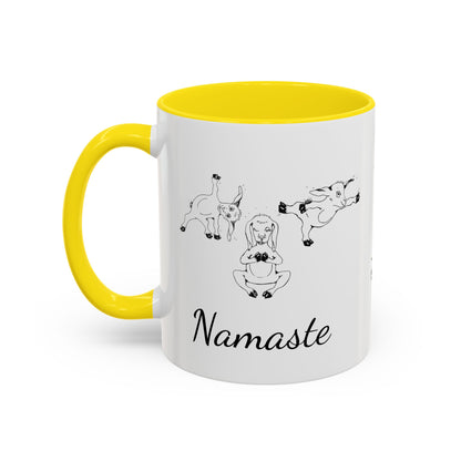 Accent Coffee Mug (11, 15oz), Yoga goat mug, goat yoga mug, funny mug, gift for mom, gift for her, yoga gift mug