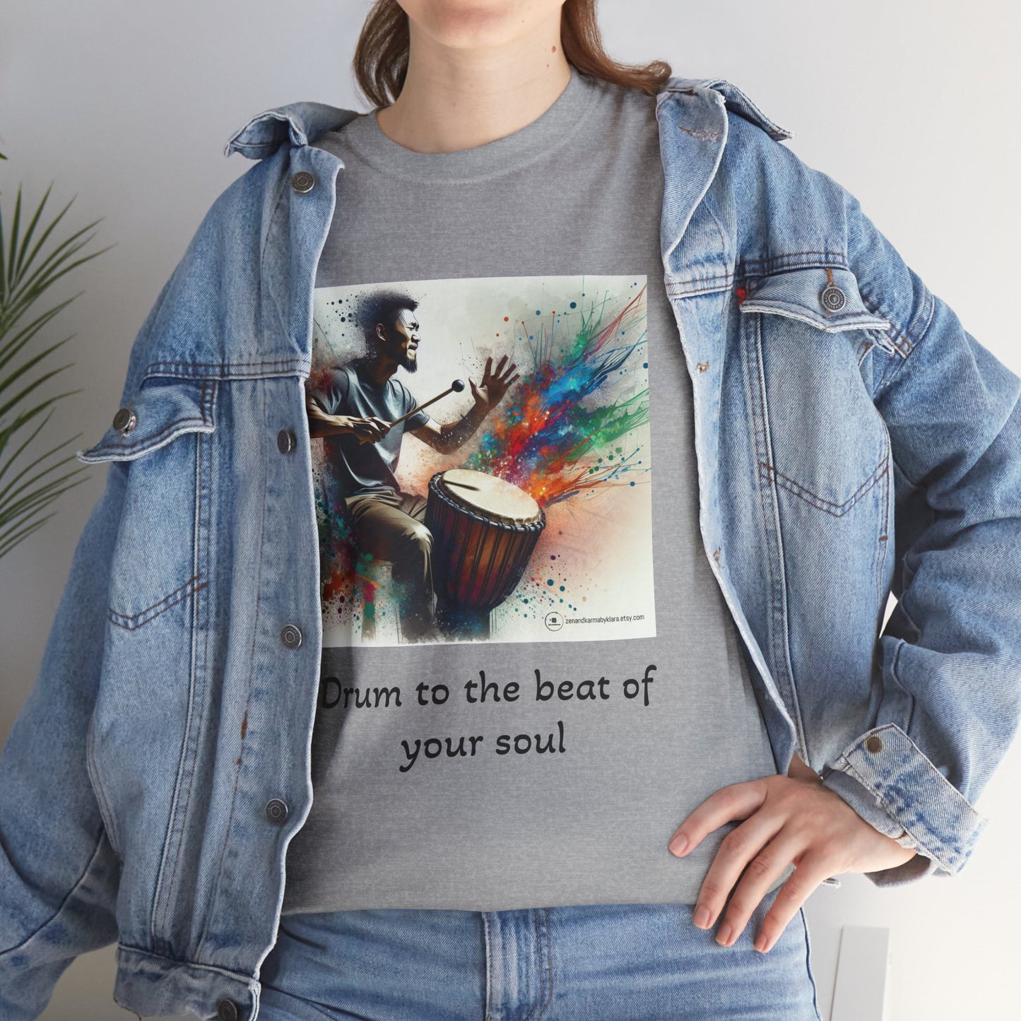 Artistic Drummer Unisex Heavy Cotton Tee -Gift for Musicians, Concert T-Shirt, Art Lovers, Gifts, Festivals, Summer Vibes, gift for him