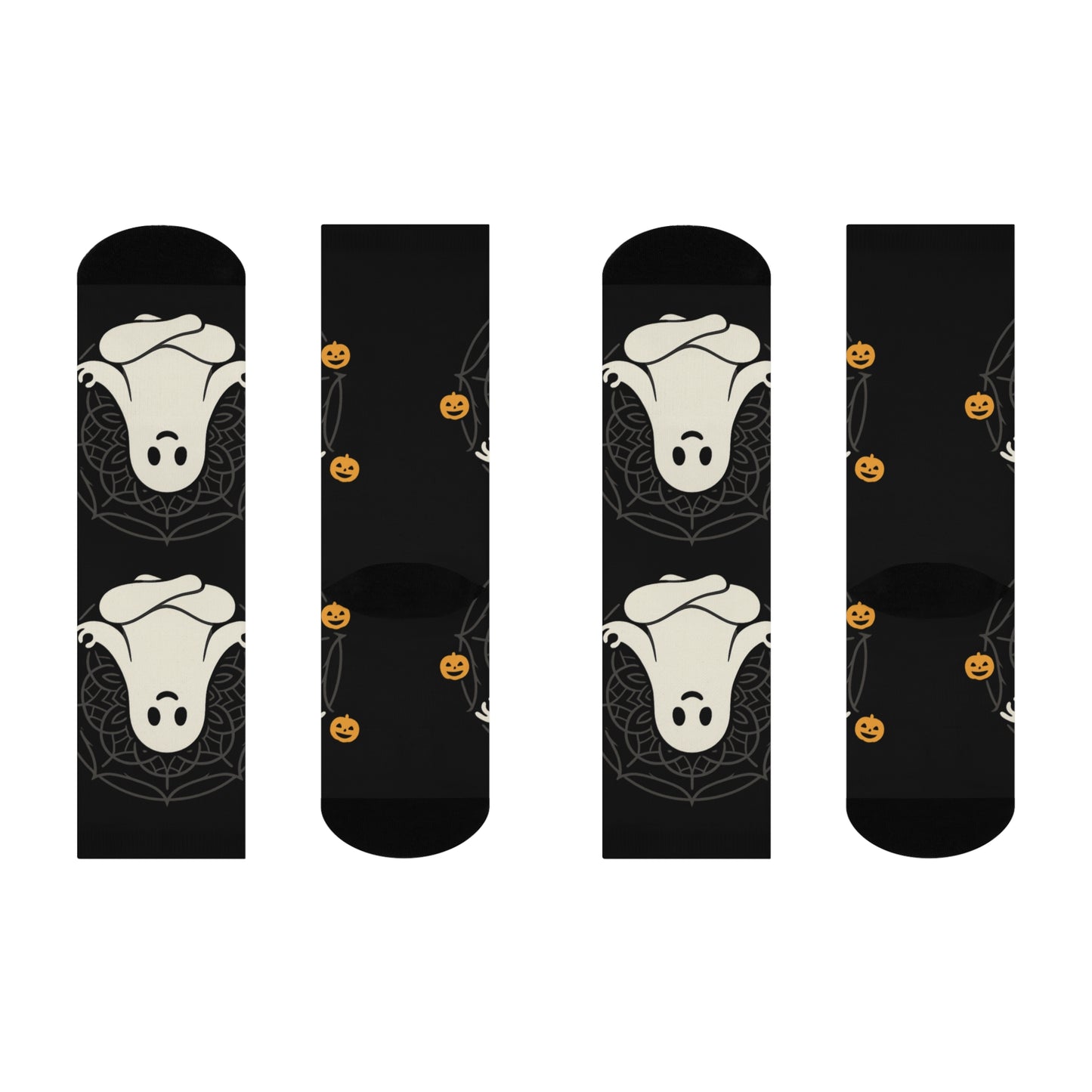 Cute Ghost Crew Socks - Halloween Cushioned Socks | Cozy Novelty Gift for Women & Men