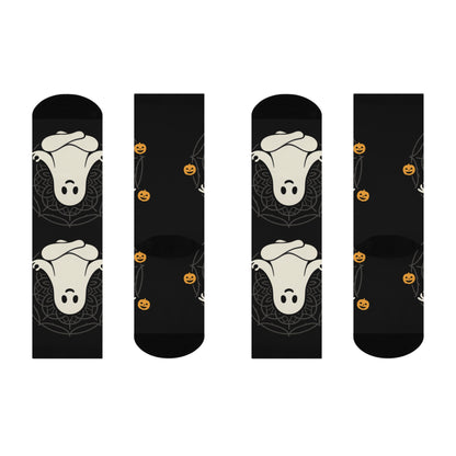 Cute Ghost Crew Socks - Halloween Cushioned Socks | Cozy Novelty Gift for Women & Men