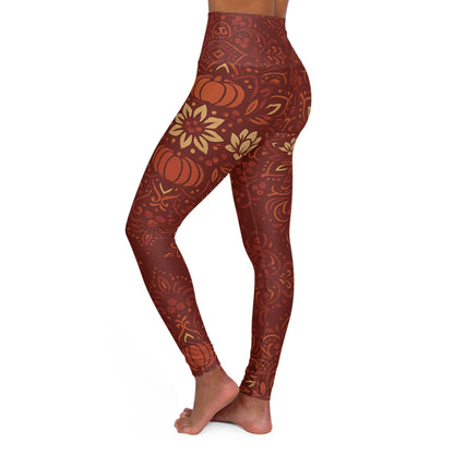 Fall Mandala Yoga Leggings - High Waisted Boho Print | Women's Activewear Workout Pants