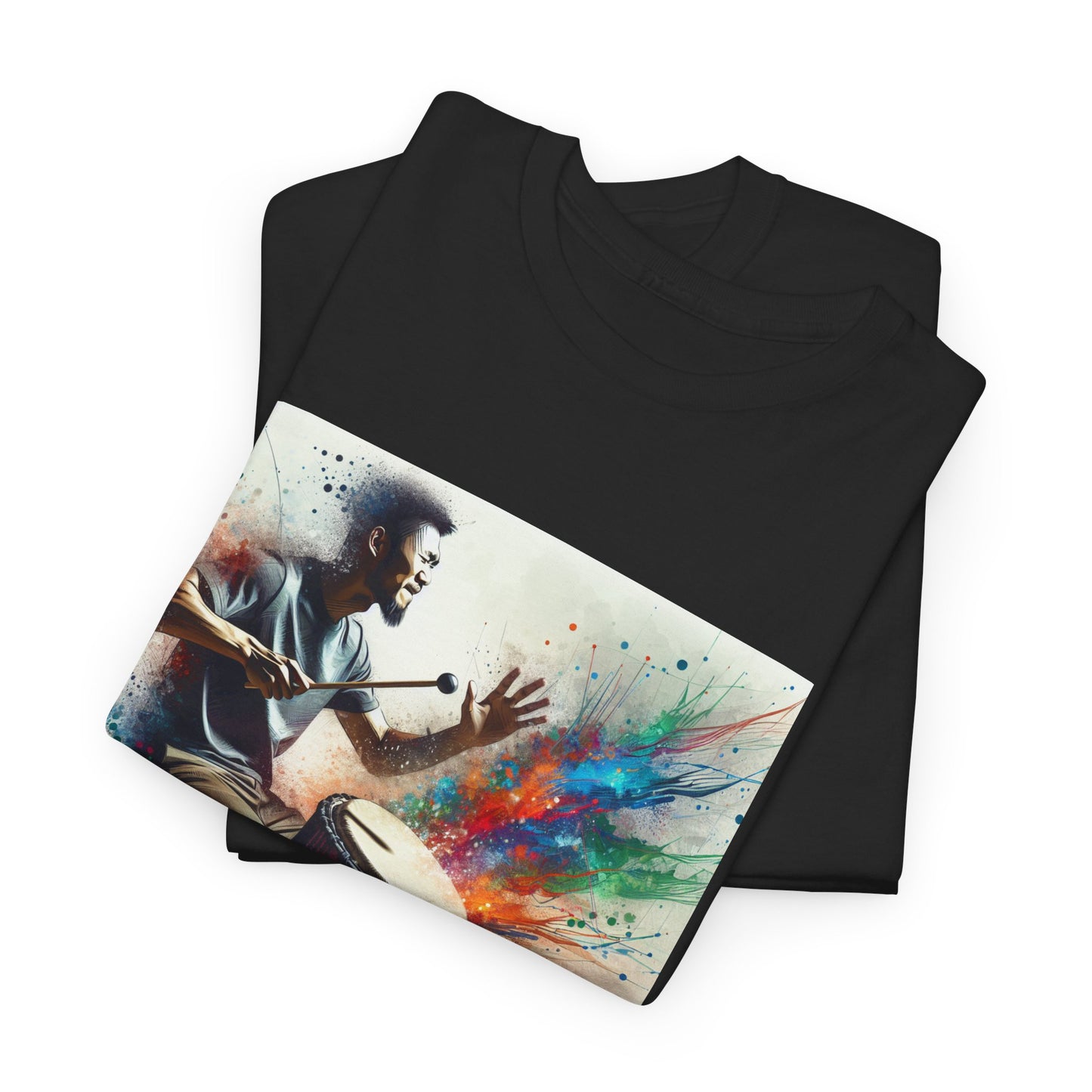 Artistic Drummer Unisex Heavy Cotton Tee -Gift for Musicians, Concert T-Shirt, Art Lovers, Gifts, Festivals, Summer Vibes, gift for him