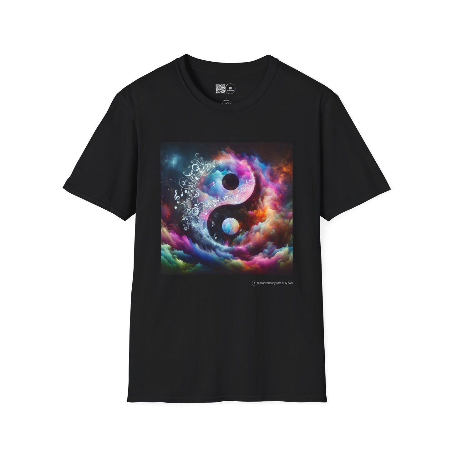Cosmic Yin Yang T-Shirt - Vibrant Unisex Tee, Spiritual Gift, Music lover Gift, Astrology Fashion, Retro Style Shirt, Trendy Tee