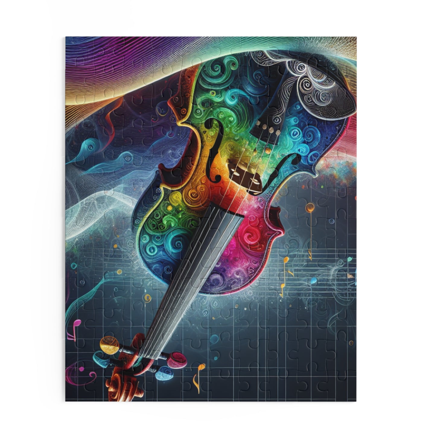 Colorful Violin Puzzle - 120, 252, 500-Piece Jigsaw, Music Lover Gift, Art Decor, Relaxation Activity, Family Game Night