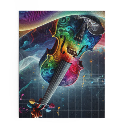 Colorful Violin Puzzle - 120, 252, 500-Piece Jigsaw, Music Lover Gift, Art Decor, Relaxation Activity, Family Game Night
