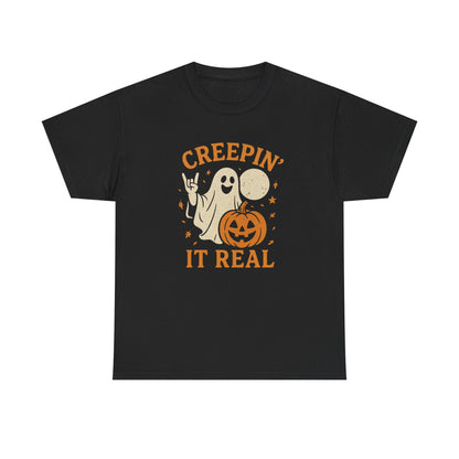 Halloween Ghost and Pumpkin T-Shirt - Unisex Spooky Graphic Tee | Fall Costume Shirt