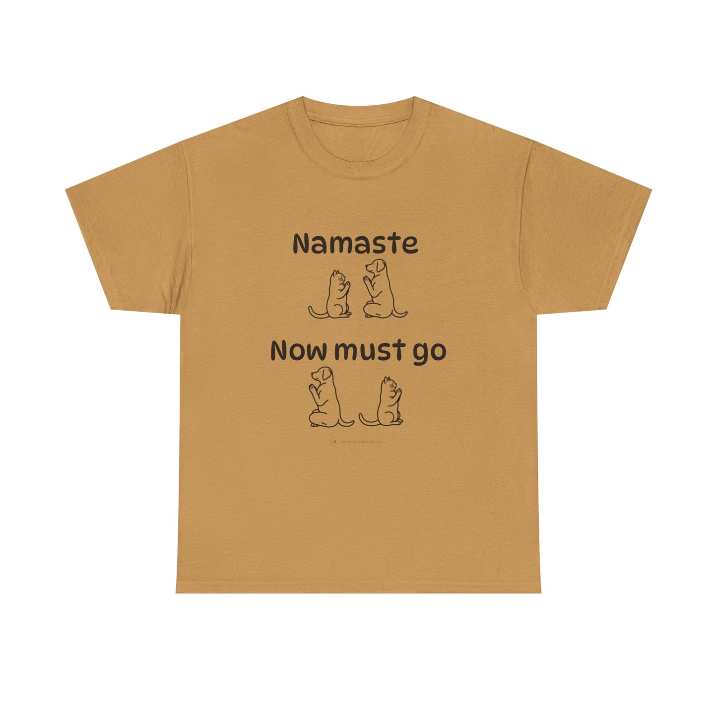 Namaste Pilates Meditation Cat and Dog Zen T Shirt | Namaste Now Must Go Animal Yoga Lover Unisex Heavy Cotton Pet T Shirt for Gift