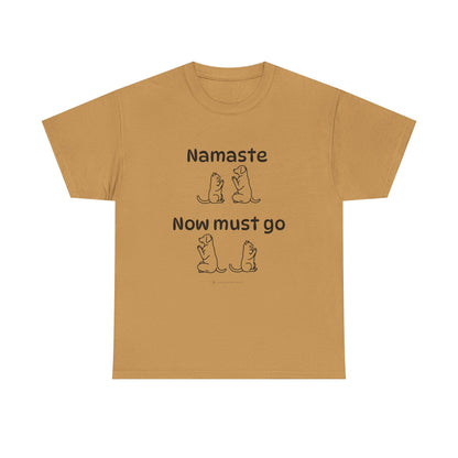 Namaste Pilates Meditation Cat and Dog Zen T Shirt | Namaste Now Must Go Animal Yoga Lover Unisex Heavy Cotton Pet T Shirt for Gift