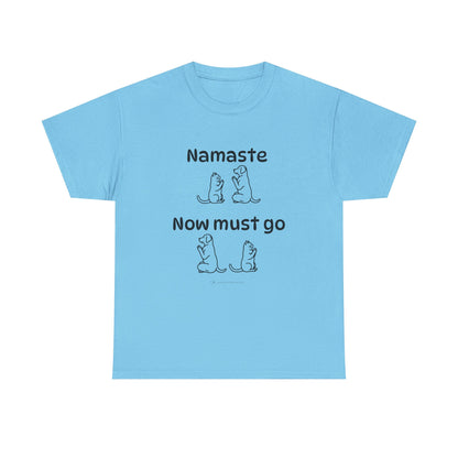 Namaste Pilates Meditation Cat and Dog Zen T Shirt | Namaste Now Must Go Animal Yoga Lover Unisex Heavy Cotton Pet T Shirt for Gift