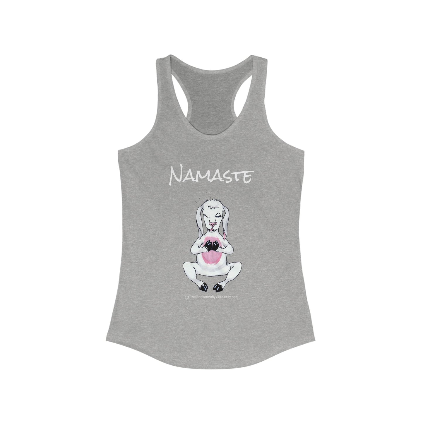 Namaste Goat Print Animal Lover Tank Top | Workout and Gym Wear Cute Goat Design Racerback Tank Top Fitness Shirt for Women
