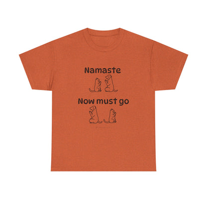 Namaste Pilates Meditation Cat and Dog Zen T Shirt | Namaste Now Must Go Animal Yoga Lover Unisex Heavy Cotton Pet T Shirt for Gift