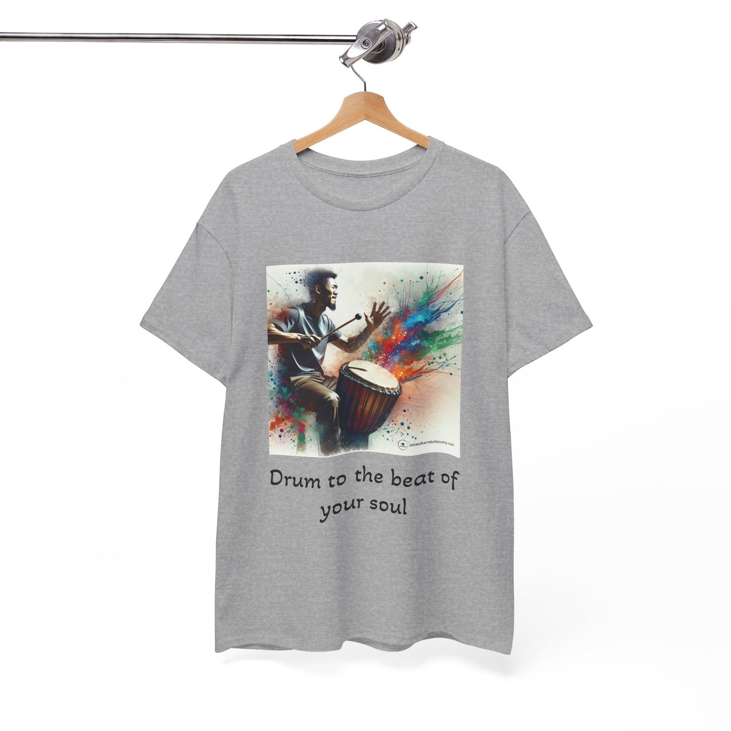 Artistic Drummer Unisex Heavy Cotton Tee -Gift for Musicians, Concert T-Shirt, Art Lovers, Gifts, Festivals, Summer Vibes, gift for him