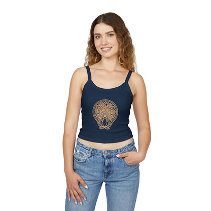 Lotus Flower Tank Top - Women's Yoga Spaghetti Strap | Spiritual Summer Meditation Top