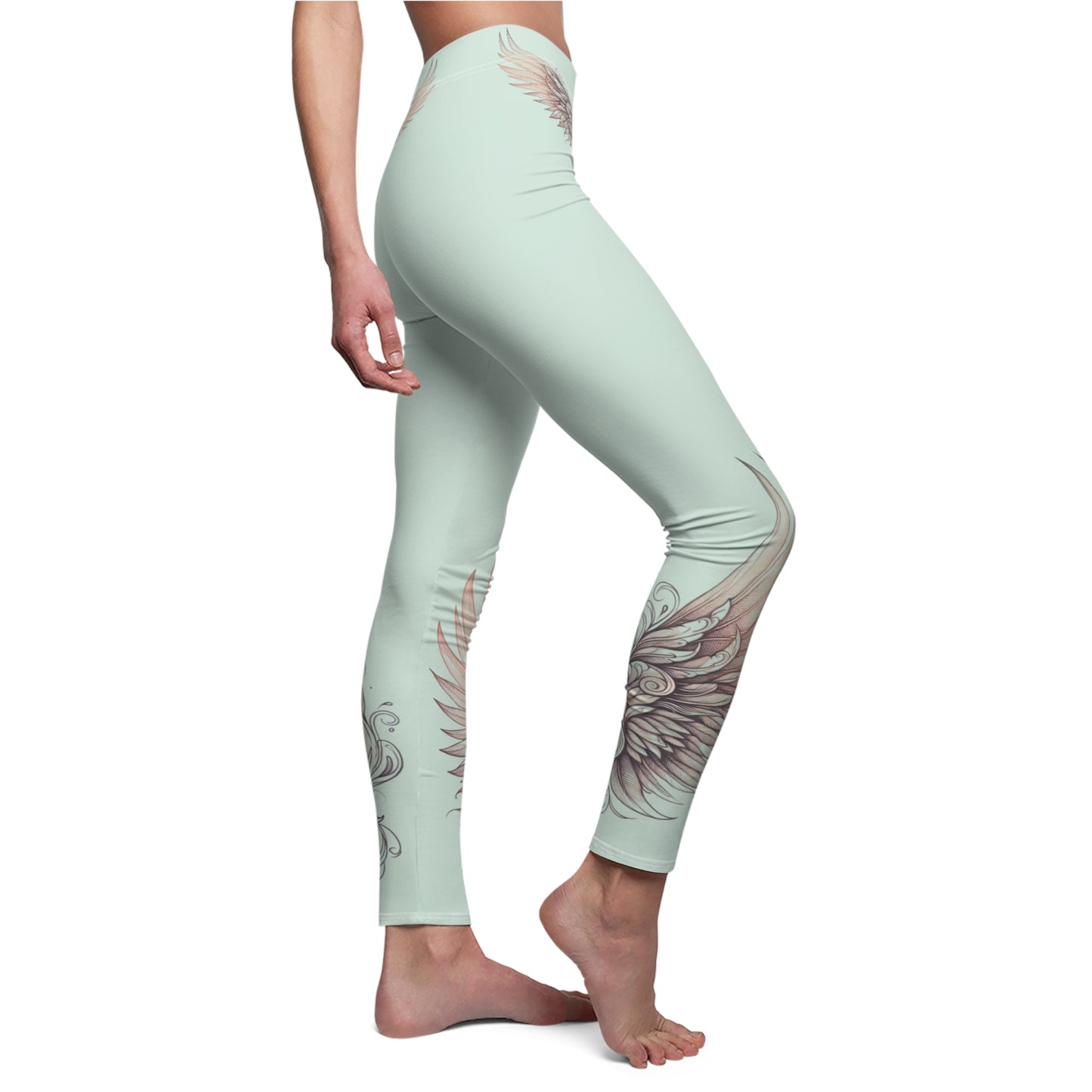 Bohemian Winged Leggings, Comfortable Activewear, Yoga Pants, Casual Wear, Gift for Her, Festival Clothing, Fitness Apparel
