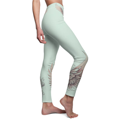 Bohemian Winged Leggings, Comfortable Activewear, Yoga Pants, Casual Wear, Gift for Her, Festival Clothing, Fitness Apparel