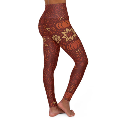 Fall Mandala Yoga Leggings - High Waisted Boho Print | Women's Activewear Workout Pants