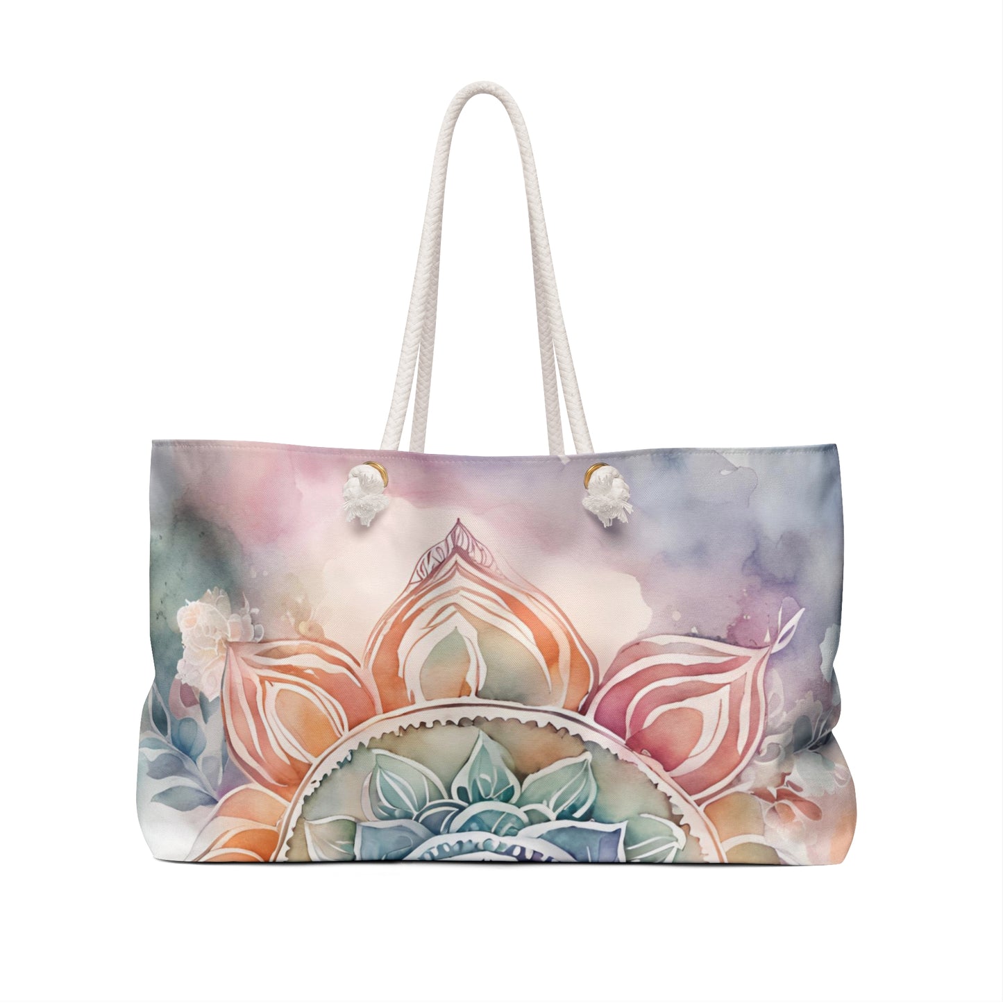 Bohemian Weekender Bag, Colorful Travel Tote, Yoga Retreat Essential, Beach Getaway Bag, Floral Print Overnight Bag, Women's Luggage