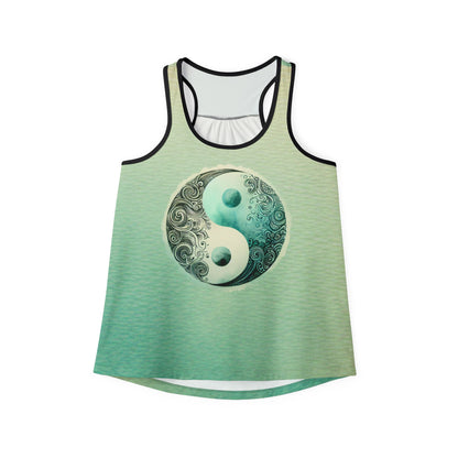 Serene Yin Yang Women's Tank Top, Yoga Tank, Spiritual Apparel, Workout Top, Boho Style, Gift for Her, Mindfulness Wear