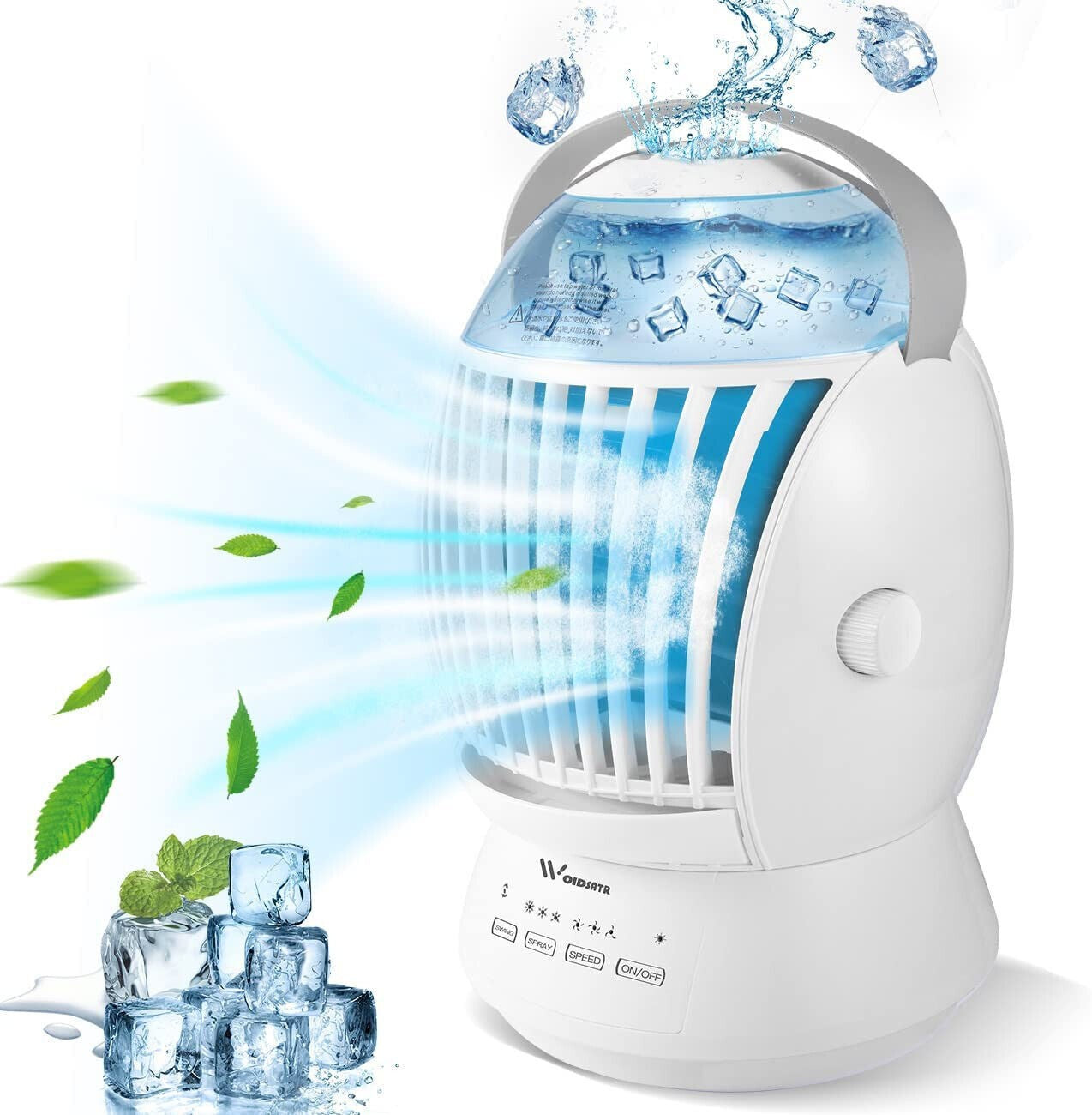 Desktop Misting Fan - Personal Air Cooler with Humidifier | USB Rechargeable Cooling Fan