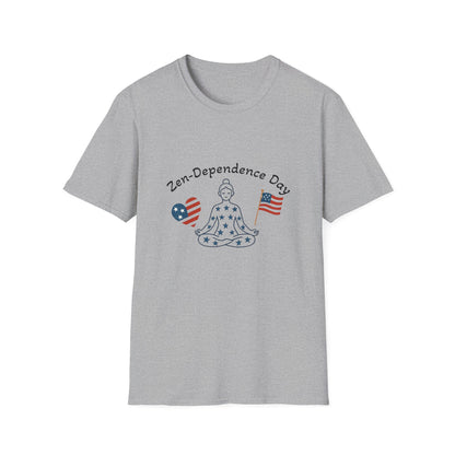 Relaxed Zen T-Shirt for Independence Day Celebration, Unisex Tee, Mindfulness Apparel, July 4th Gift, Comfortable Casual Wear