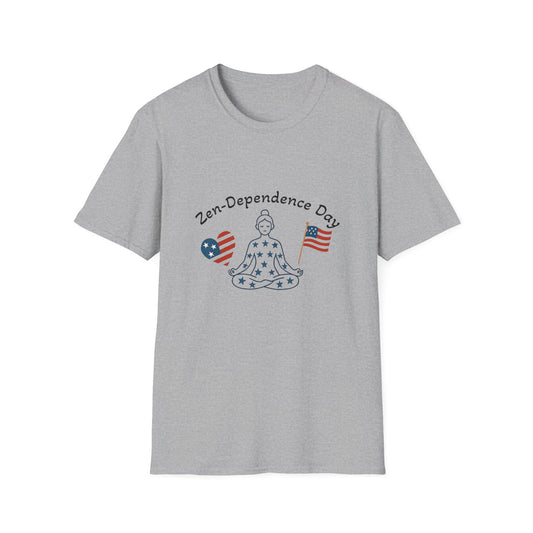 Relaxed Zen T-Shirt for Independence Day Celebration, Unisex Tee, Mindfulness Apparel, July 4th Gift, Comfortable Casual Wear