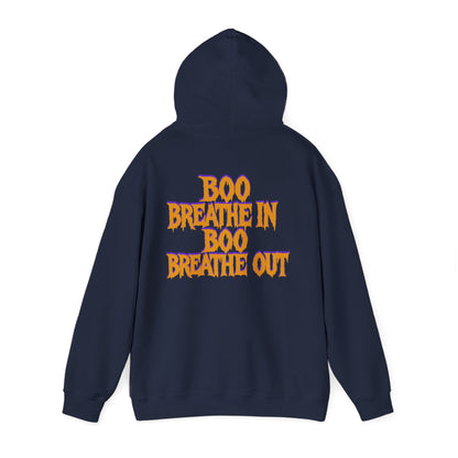 Boo Breathe In Boo Breathe Out Hoodie - Funny Halloween Yoga Sweatshirt | Unisex Ghost Pullover