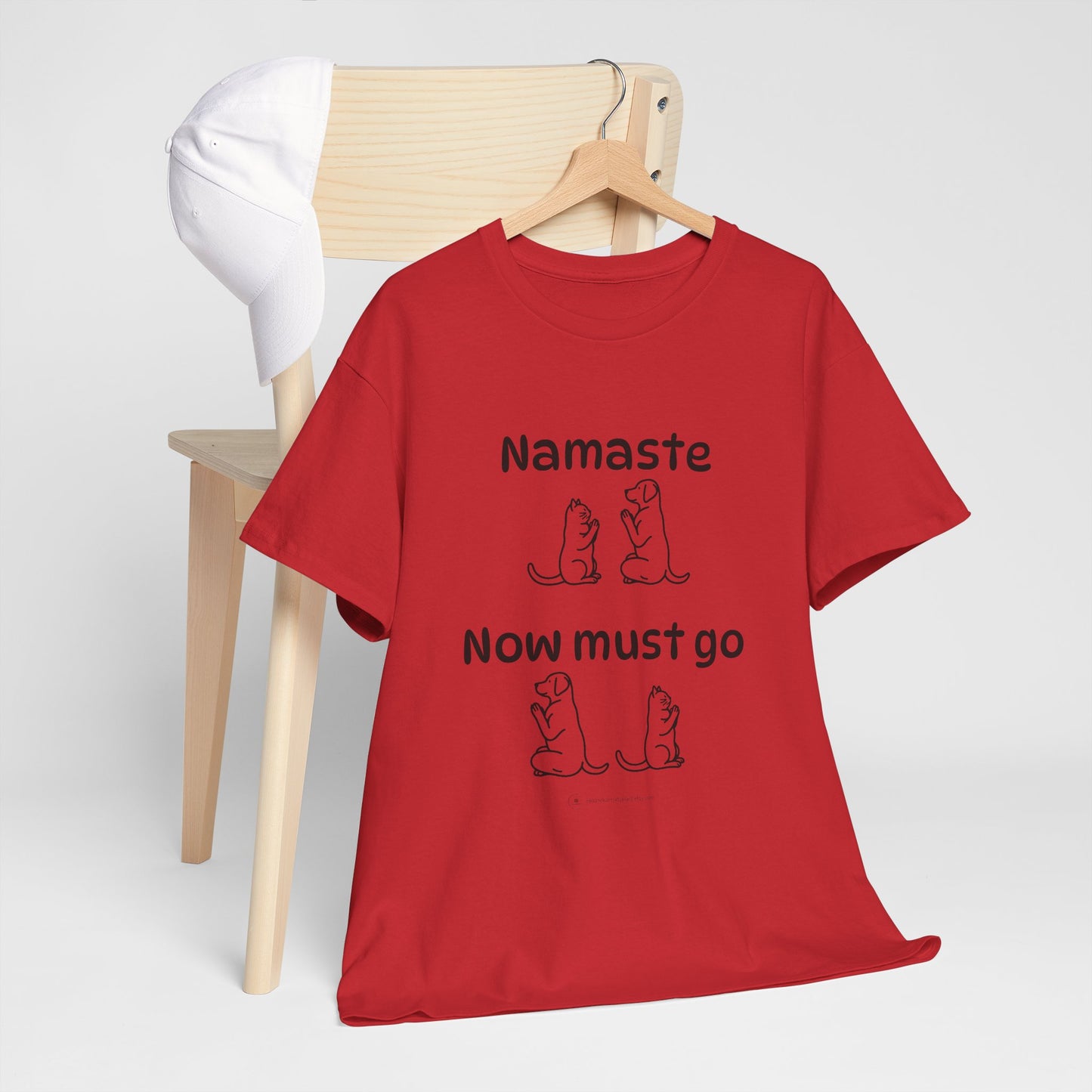 Namaste Pilates Meditation Cat and Dog Zen T Shirt | Namaste Now Must Go Animal Yoga Lover Unisex Heavy Cotton Pet T Shirt for Gift