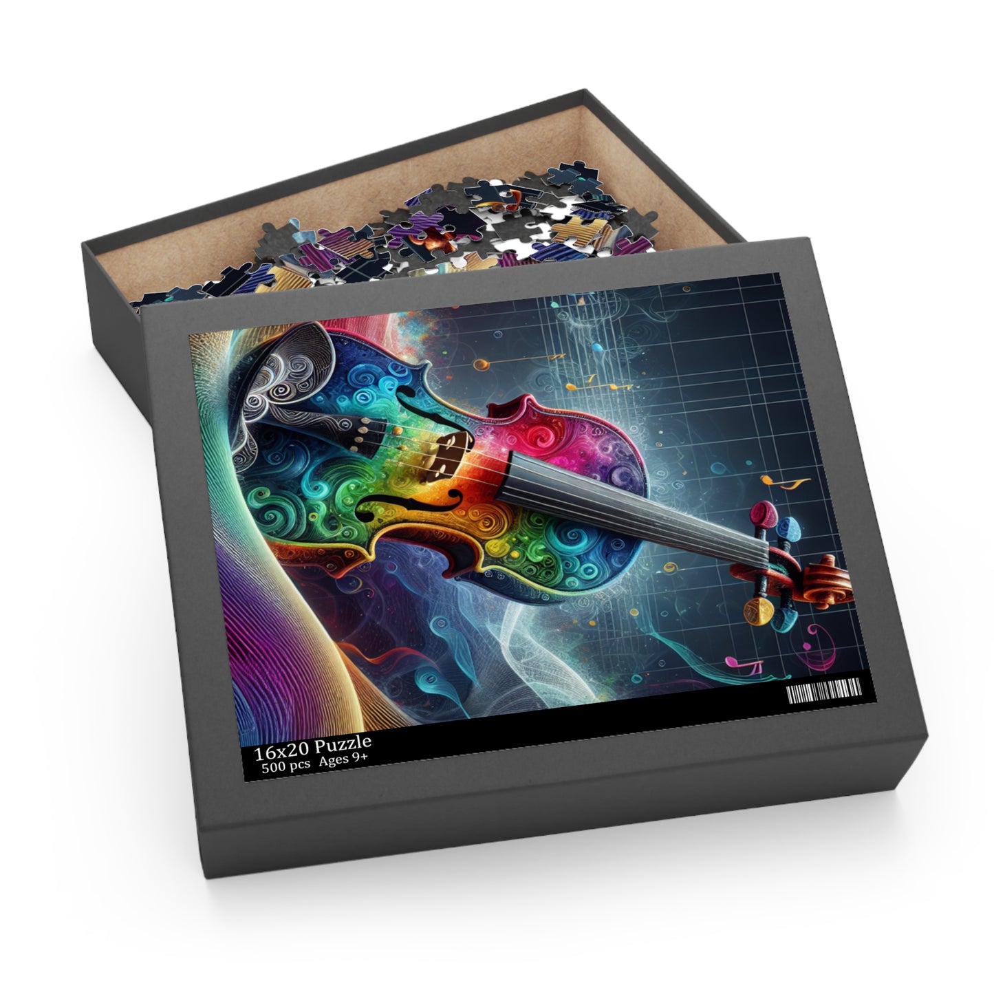 Colorful Violin Puzzle - 120, 252, 500-Piece Jigsaw, Music Lover Gift, Art Decor, Relaxation Activity, Family Game Night