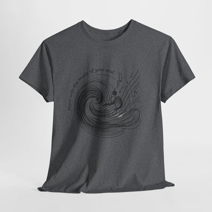 Wave Art Unisex Heavy Cotton Tee, Beach Lover Gift, Surfing T-Shirt, Summer Vibes Shirt, Ocean Aesthetic Apparel, Casual Wear