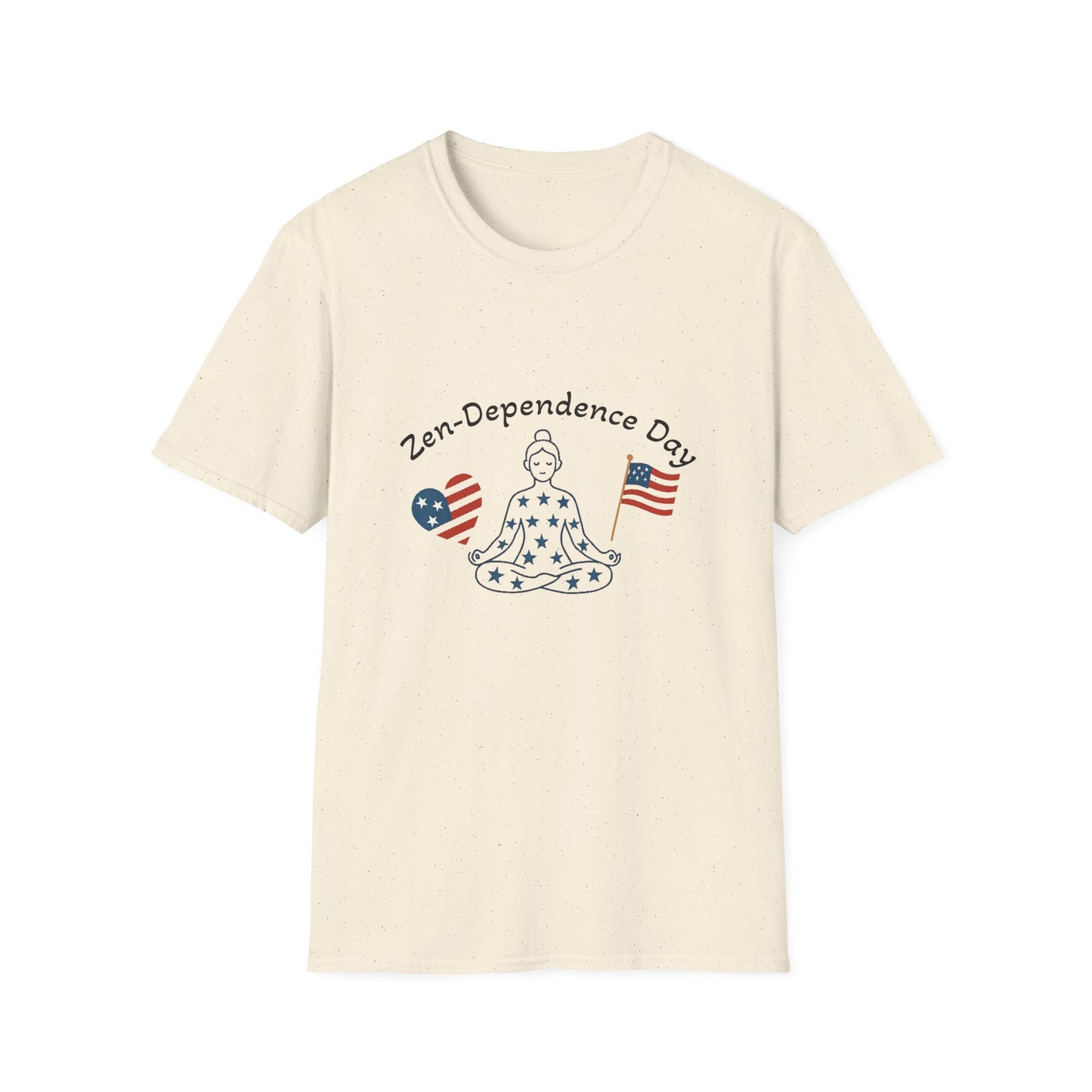 Relaxed Zen T-Shirt for Independence Day Celebration, Unisex Tee, Mindfulness Apparel, July 4th Gift, Comfortable Casual Wear
