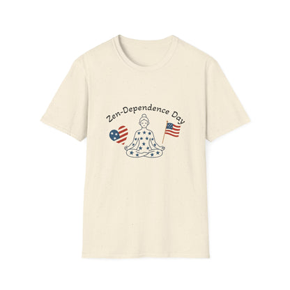 Relaxed Zen T-Shirt for Independence Day Celebration, Unisex Tee, Mindfulness Apparel, July 4th Gift, Comfortable Casual Wear