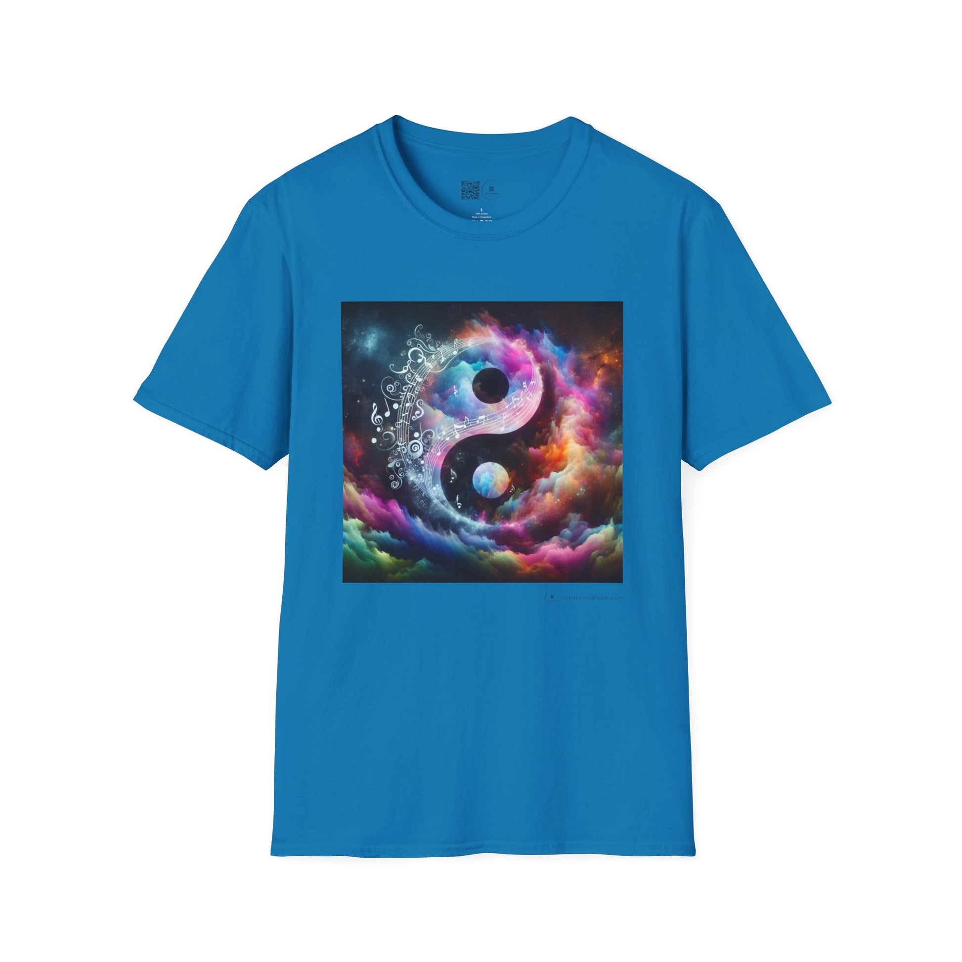Cosmic Yin Yang T-Shirt - Trendy Unisex Tee for Music & Astrology Lovers

