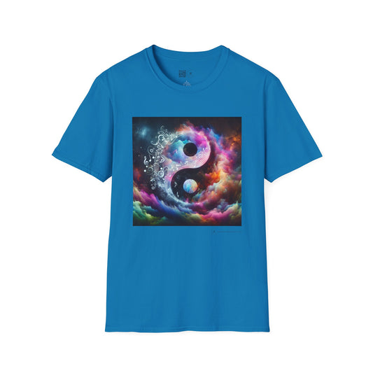 Cosmic Yin Yang T-Shirt - Trendy Unisex Tee for Music & Astrology Lovers

