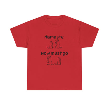 Namaste Pilates Meditation Cat and Dog Zen T Shirt | Namaste Now Must Go Animal Yoga Lover Unisex Heavy Cotton Pet T Shirt for Gift