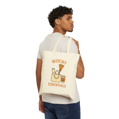 Witchy Essentials Tote Bag - Eco-Friendly Canvas Grocery Bag | Halloween Witch Gift