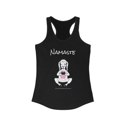 Namaste Goat Print Animal Lover Tank Top | Workout and Gym Wear Cute Goat Design Racerback Tank Top Fitness Shirt for Women